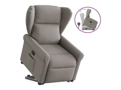 Poltrona* Poltrona Confortável | Poltrona reclinável elevatória tecido cinzento-acastanhado SHL947804 Taupe