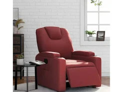 Poltrona* Poltrona Confortável | Poltrona reclinável elétrica couro artificial tinto SHL394324 Vermelho