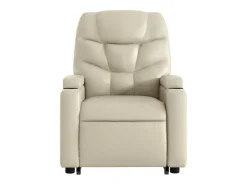 Best Poltrona Confortável | Poltrona reclinável elevatória couro artificial cor SHL878220 Creme