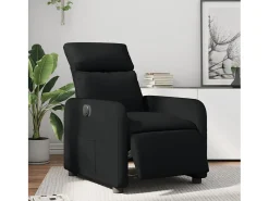 Sale Poltrona Confortável | Poltrona reclinável elétrica couro artificial SHL830730 Preto