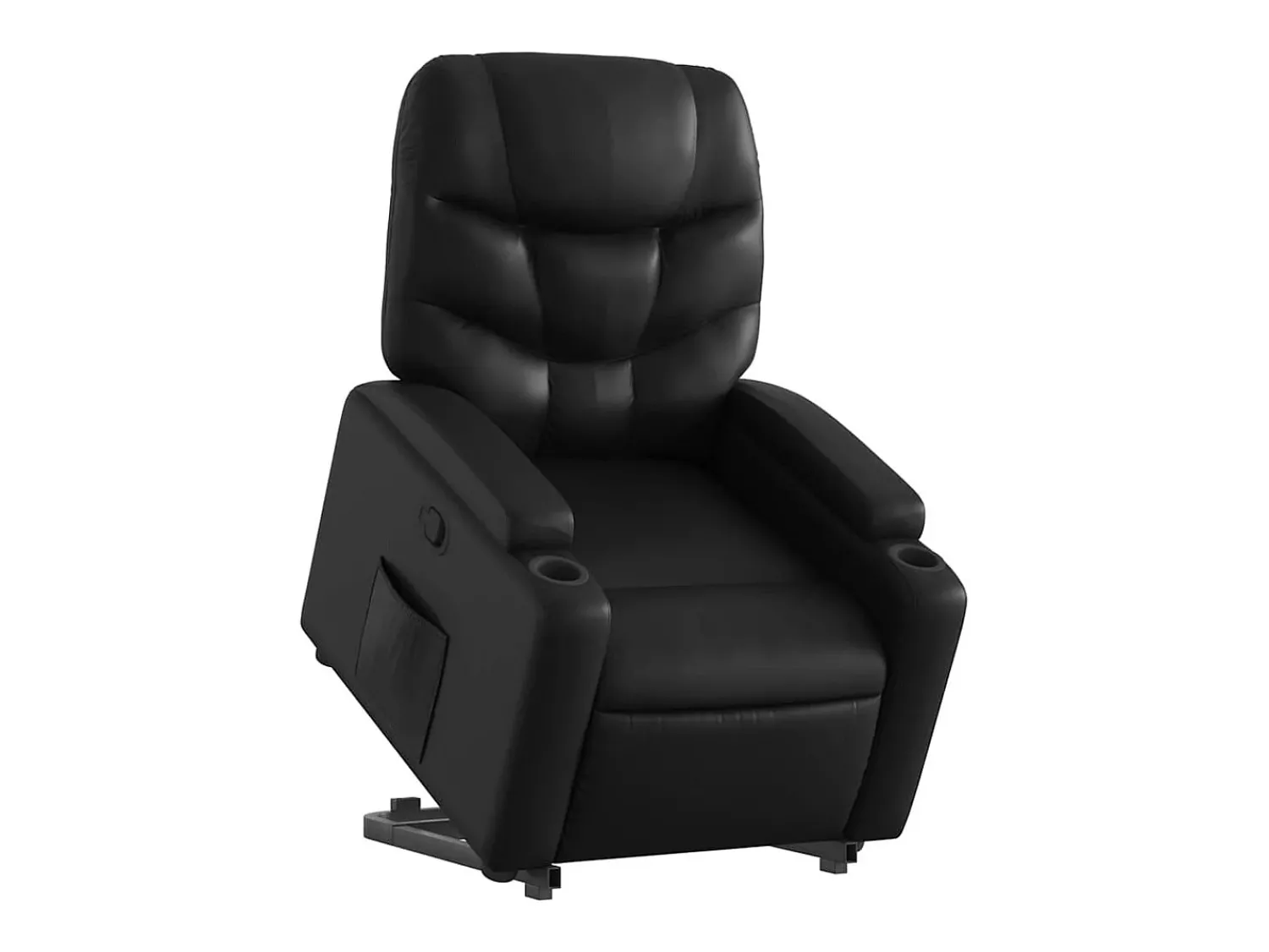 Outlet Poltrona Confortável | Poltrona reclinável elevatória couro artificial SHL307687 Preto