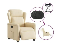 Poltrona* Poltrona Confortável | Poltrona reclinável elétrica tecido cor SHL699340 Creme