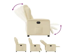 Poltrona* Poltrona Confortável | Poltrona reclinável elétrica tecido cor SHL699340 Creme