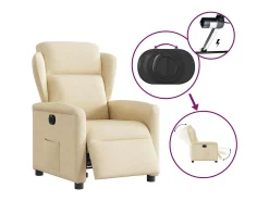 Poltrona* Poltrona Confortável | Poltrona reclinável elétrica tecido cor SHL699340 Creme