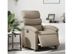 Poltrona| Poltrona Confortável | Poltrona reclinável elétrica couro artificial cor cappuccino SHL966184 Castanho