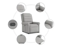 Discount Poltrona Confortável | Poltrona reclinável elevatória tecido -nublado SHL869048 Cinzento