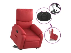 Poltrona| Poltrona Confortável | Poltrona reclinável elevatória couro artificial SHL328829 Vermelho