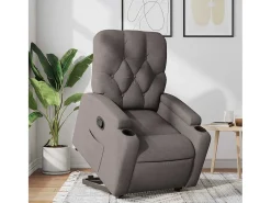 Clearance Poltrona Confortável | Poltrona reclinável elevatória tecido cinzento-acastanhado SHL671220 Taupe