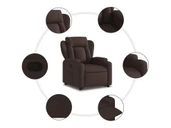 Best Poltrona Confortável | Poltrona reclinável elevatória tecido -escuro SHL503911 Castanho
