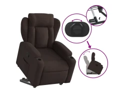 Best Poltrona Confortável | Poltrona reclinável elevatória tecido -escuro SHL503911 Castanho