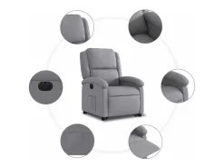 Poltrona* Poltrona Confortável | Poltrona reclinável elevatória elétrica tecido -claro SHL45813 Cinzento