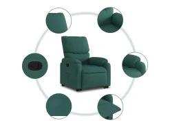 Poltrona Confortável | Poltrona reclinável elevatória tecido verde-escuro SHL327375^ Poltrona