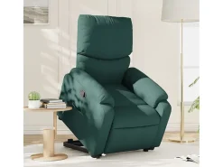 Poltrona Confortável | Poltrona reclinável elevatória tecido verde-escuro SHL327375^ Poltrona