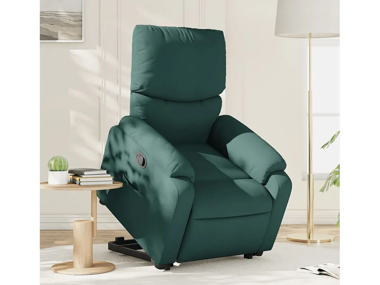 Poltrona Confortável | Poltrona reclinável elevatória tecido verde-escuro SHL327375^ Poltrona