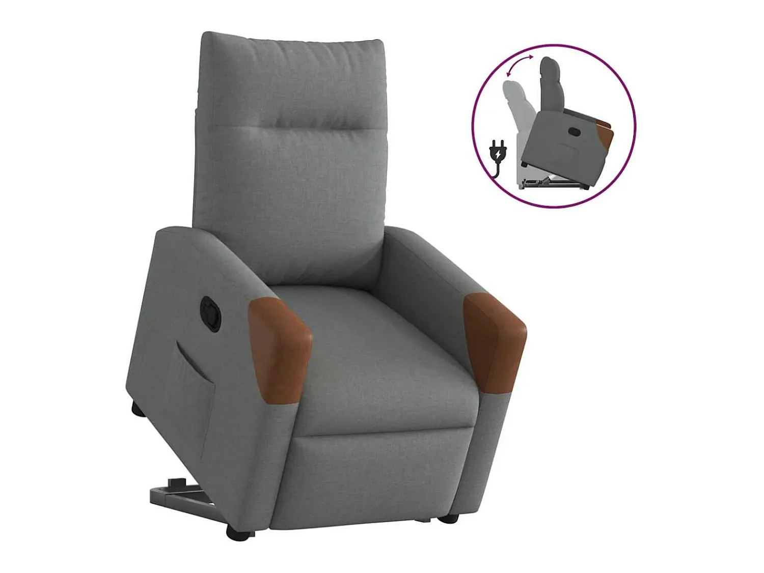 Poltrona* Poltrona Confortável | Poltrona reclinável elevatória tecido cinzento-escuro SHL757023 Cinza antracite