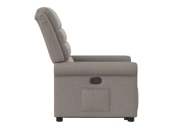 Sale Poltrona Confortável | Poltrona reclinável elevatória tecido cinzento-acastanhado SHL819448 Taupe