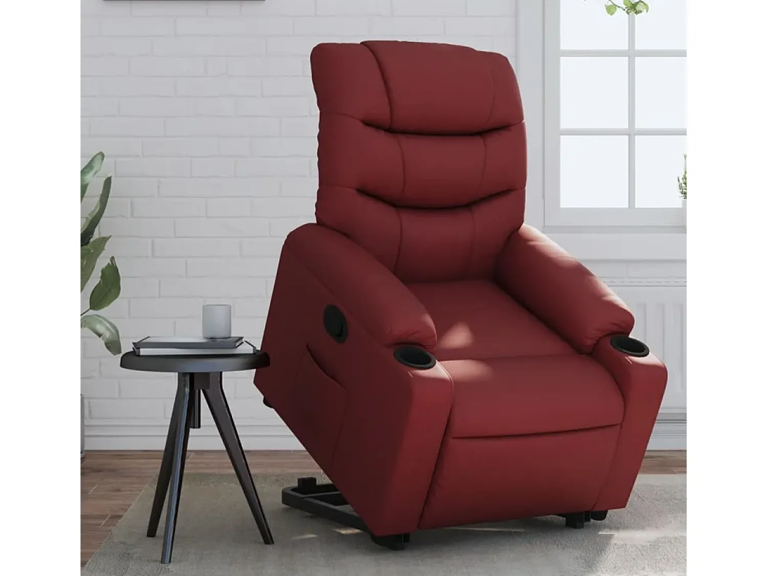 Poltrona Confortável | Poltrona reclinável elevatória couro artificial tinto SHL761103^ Poltrona
