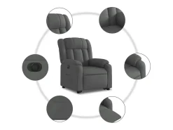 Poltrona* Poltrona Confortável | Poltrona reclinável elevatória elétrica tecido cinzento-escuro SHL905041 Cinza antracite