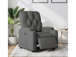 Poltrona Confortável | Poltrona reclinável elétrica tecido cinzento-escuro SHL718132^ Poltrona