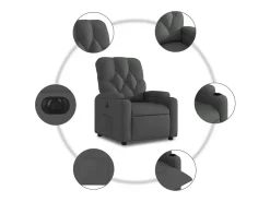 Poltrona Confortável | Poltrona reclinável elétrica tecido cinzento-escuro SHL718132^ Poltrona