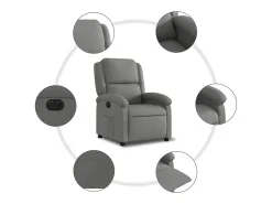 Poltrona| Poltrona Confortável | Poltrona reclinável elétrica tecido cinzento-escuro SHL39423 Cinza antracite