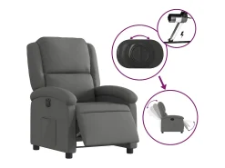 Poltrona| Poltrona Confortável | Poltrona reclinável elétrica tecido cinzento-escuro SHL39423 Cinza antracite