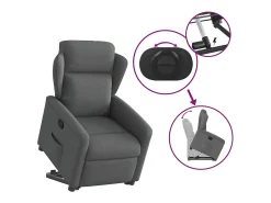 Clearance Poltrona Confortável | Poltrona reclinável elevatória tecido cinzento-escuro SHL783607 Cinza antracite