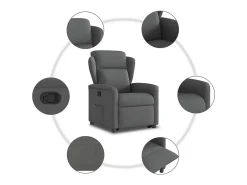Clearance Poltrona Confortável | Poltrona reclinável elevatória tecido cinzento-escuro SHL783607 Cinza antracite