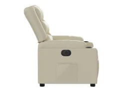 Poltrona| Poltrona Confortável | Poltrona reclinável elétrica couro artificial cor SHL5269 Creme