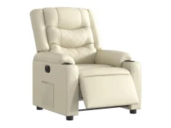 Poltrona| Poltrona Confortável | Poltrona reclinável elétrica couro artificial cor SHL5269 Creme