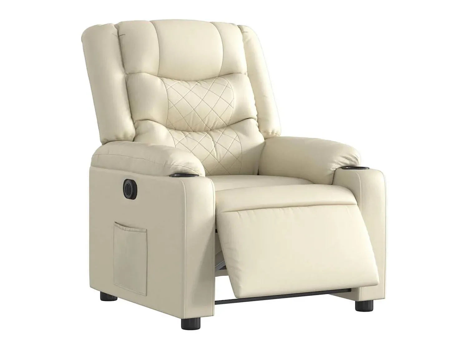 Poltrona| Poltrona Confortável | Poltrona reclinável elétrica couro artificial cor SHL5269 Creme