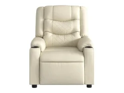 Poltrona| Poltrona Confortável | Poltrona reclinável elétrica couro artificial cor SHL5269 Creme