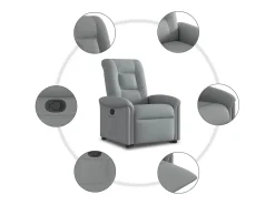 Outlet Poltrona Confortável | Poltrona reclinável elevatória tecido -claro SHL177433 Cinzento