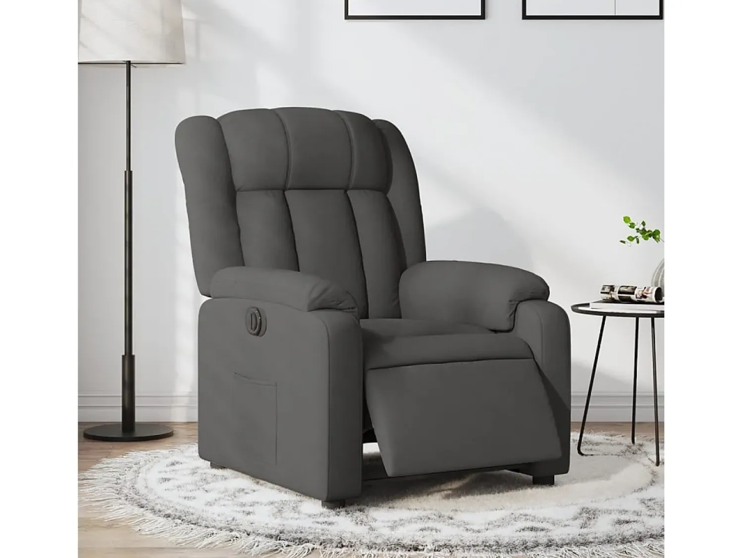 Poltrona| Poltrona Confortável | Poltrona reclinável elétrica tecido cinzento-escuro SHL370758 Cinza antracite