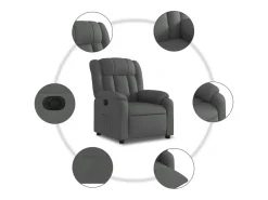 Poltrona| Poltrona Confortável | Poltrona reclinável elétrica tecido cinzento-escuro SHL370758 Cinza antracite