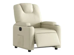Poltrona* Poltrona Confortável | Poltrona reclinável elétrica couro artificial cor SHL982425 Creme