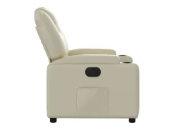 Poltrona* Poltrona Confortável | Poltrona reclinável elétrica couro artificial cor SHL982425 Creme