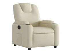 Poltrona* Poltrona Confortável | Poltrona reclinável elétrica couro artificial cor SHL982425 Creme