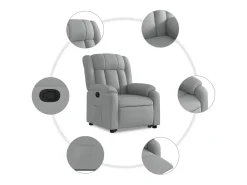 Sale Poltrona Confortável | Poltrona reclinável elevatória tecido -claro SHL106029 Cinzento