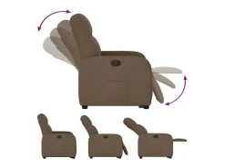 Poltrona* Poltrona Confortável | Poltrona reclinável elevatória tecido SHL125855 Castanho