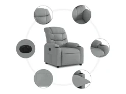 Poltrona| Poltrona Confortável | Poltrona reclinável elétrica tecido -claro SHL975881 Cinzento