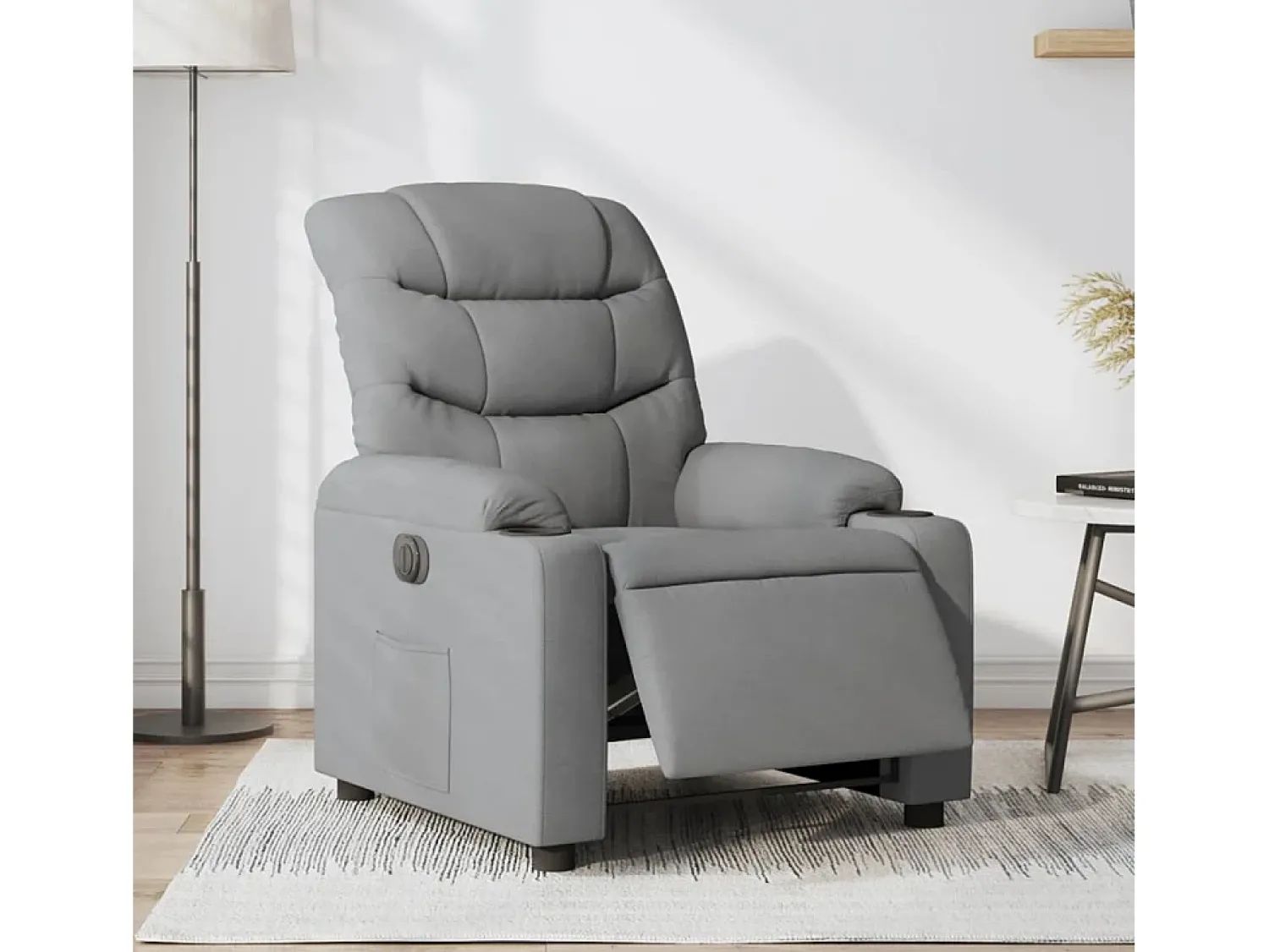 Poltrona| Poltrona Confortável | Poltrona reclinável elétrica tecido -claro SHL975881 Cinzento