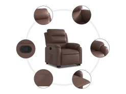 Clearance Poltrona Confortável | Poltrona reclinável elevatória couro artificial SHL422837 Castanho
