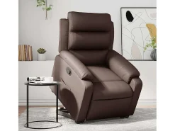 Clearance Poltrona Confortável | Poltrona reclinável elevatória couro artificial SHL422837 Castanho