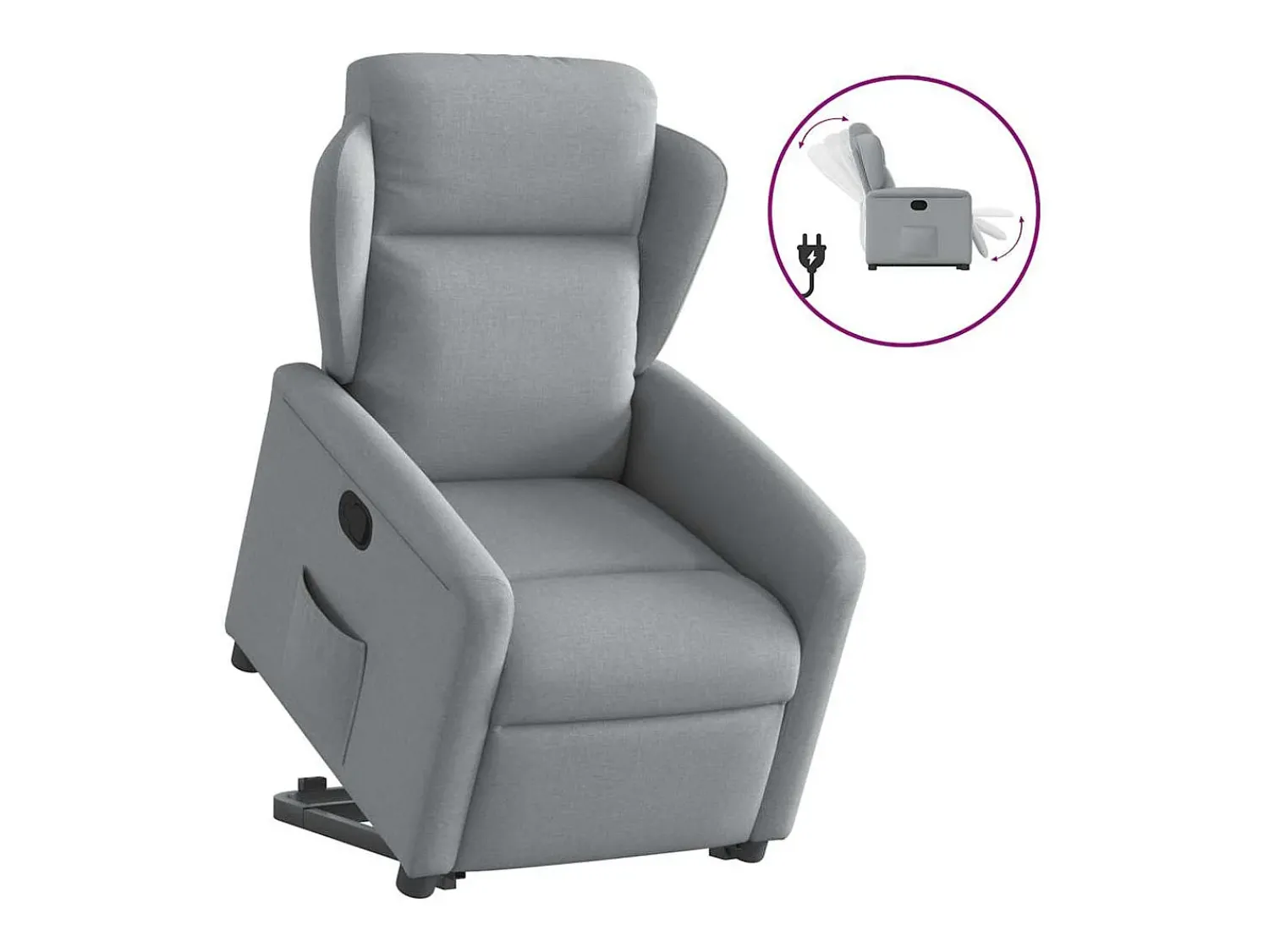 Poltrona* Poltrona Confortável | Poltrona reclinável elevatória tecido -claro SHL7026 Cinzento
