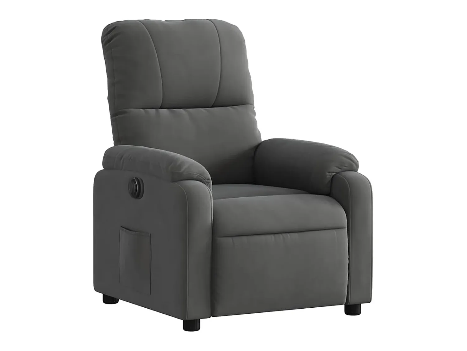 Sale Poltrona Confortável | Poltrona reclinável elétrica tecido de microfibra cinza-escuro SHL133376 Cinza antracite