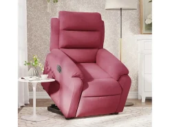 Poltrona| Poltrona Confortável | Poltrona reclinável elevatória elétrica veludo -tinto SHL329154 Vermelho