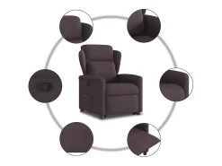 New Poltrona Confortável | Poltrona reclinável elevatória tecido -escuro SHL197168 Castanho
