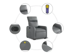 Poltrona* Poltrona Confortável | Poltrona reclinável elevatória elétrica couro artificial cinza SHL633353 Cinzento