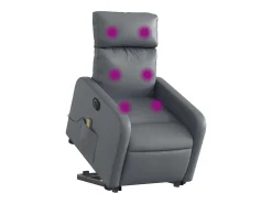 Poltrona* Poltrona Confortável | Poltrona reclinável elevatória elétrica couro artificial cinza SHL633353 Cinzento